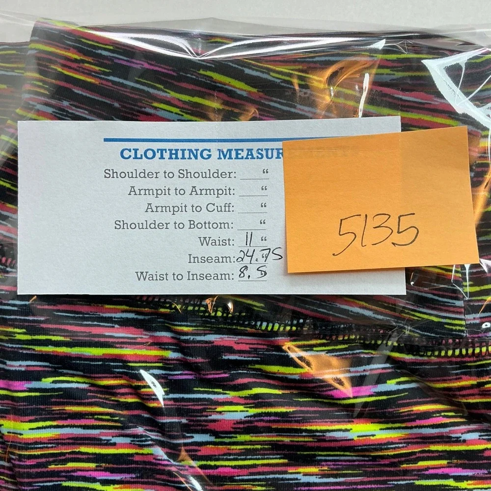 Justice Multicolor Active Leggings Kids Size 12 Space Dye Neon Striped 172044